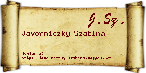 Javorniczky Szabina névjegykártya