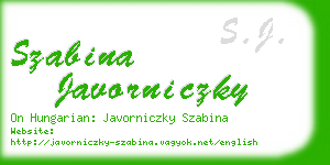 szabina javorniczky business card